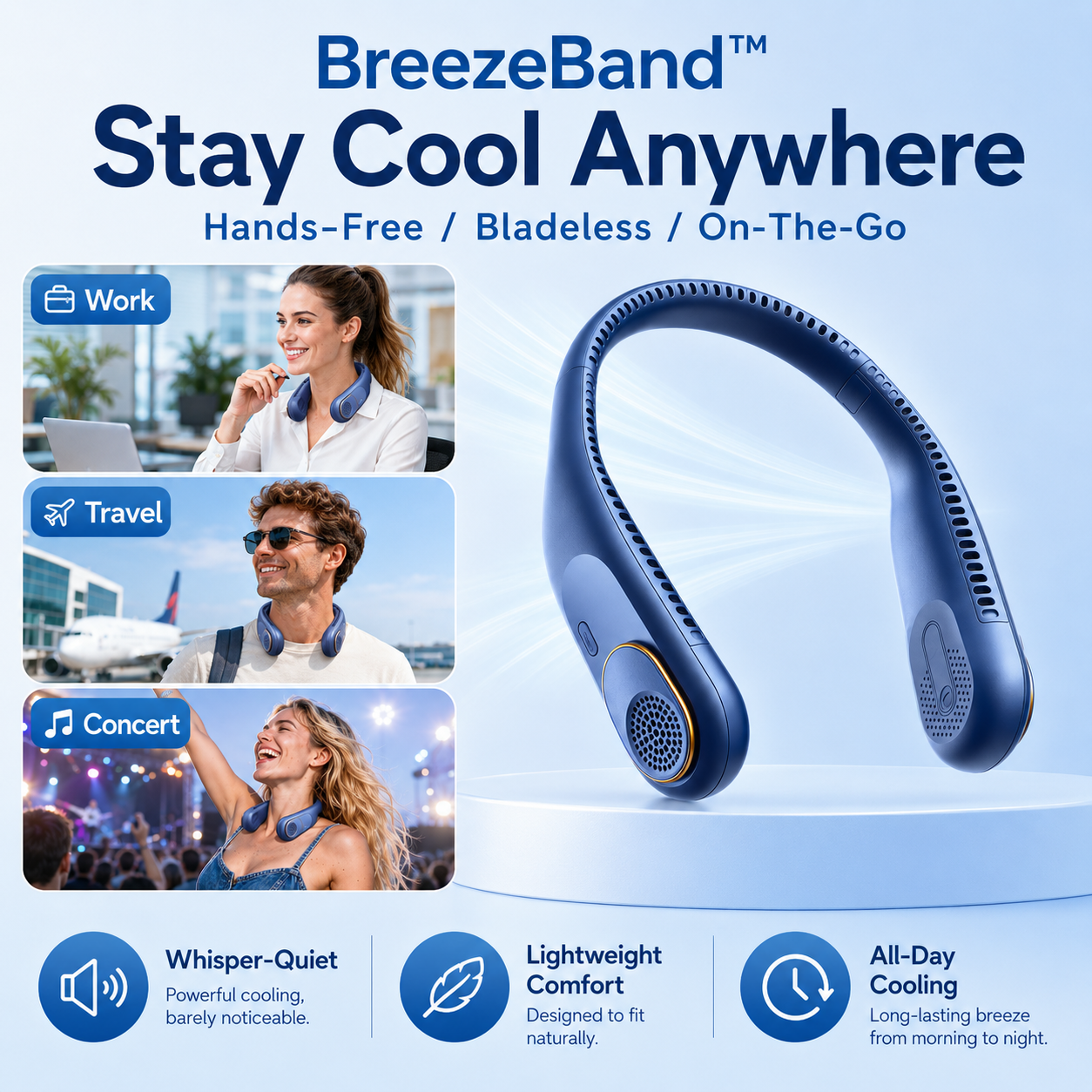 BreezeBand™ Portable Neck Fan
